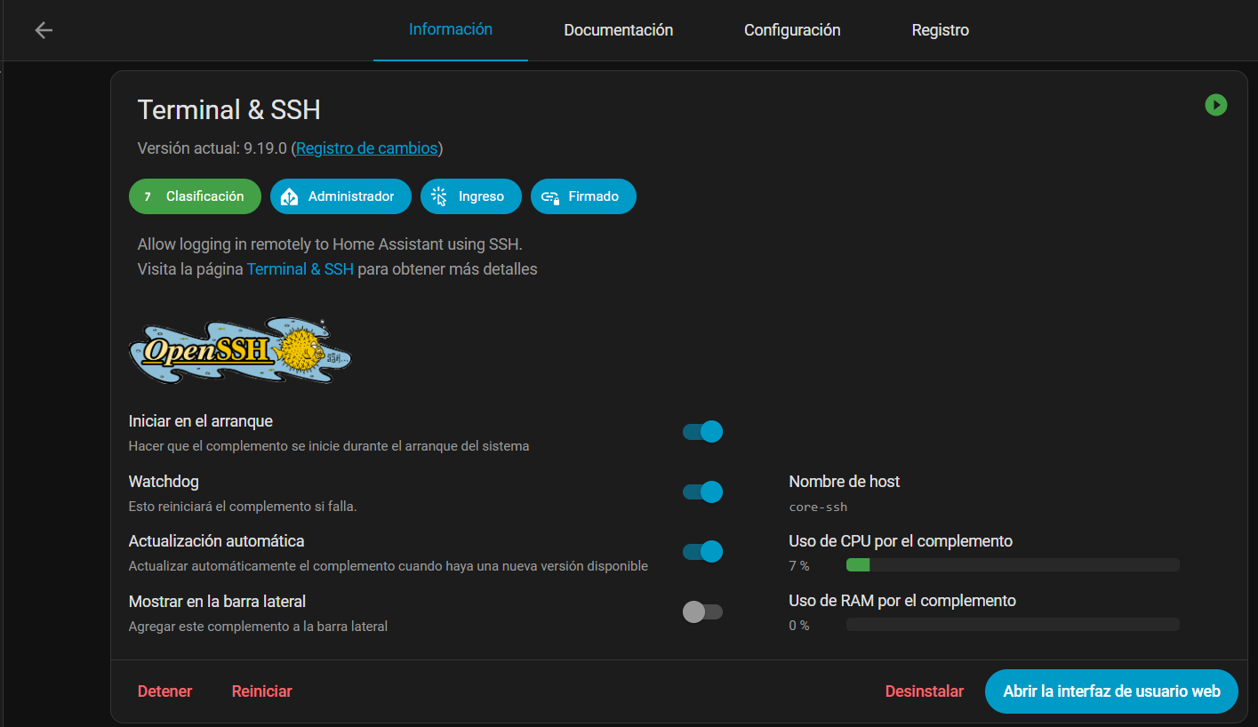 Complemento SSH iniciado