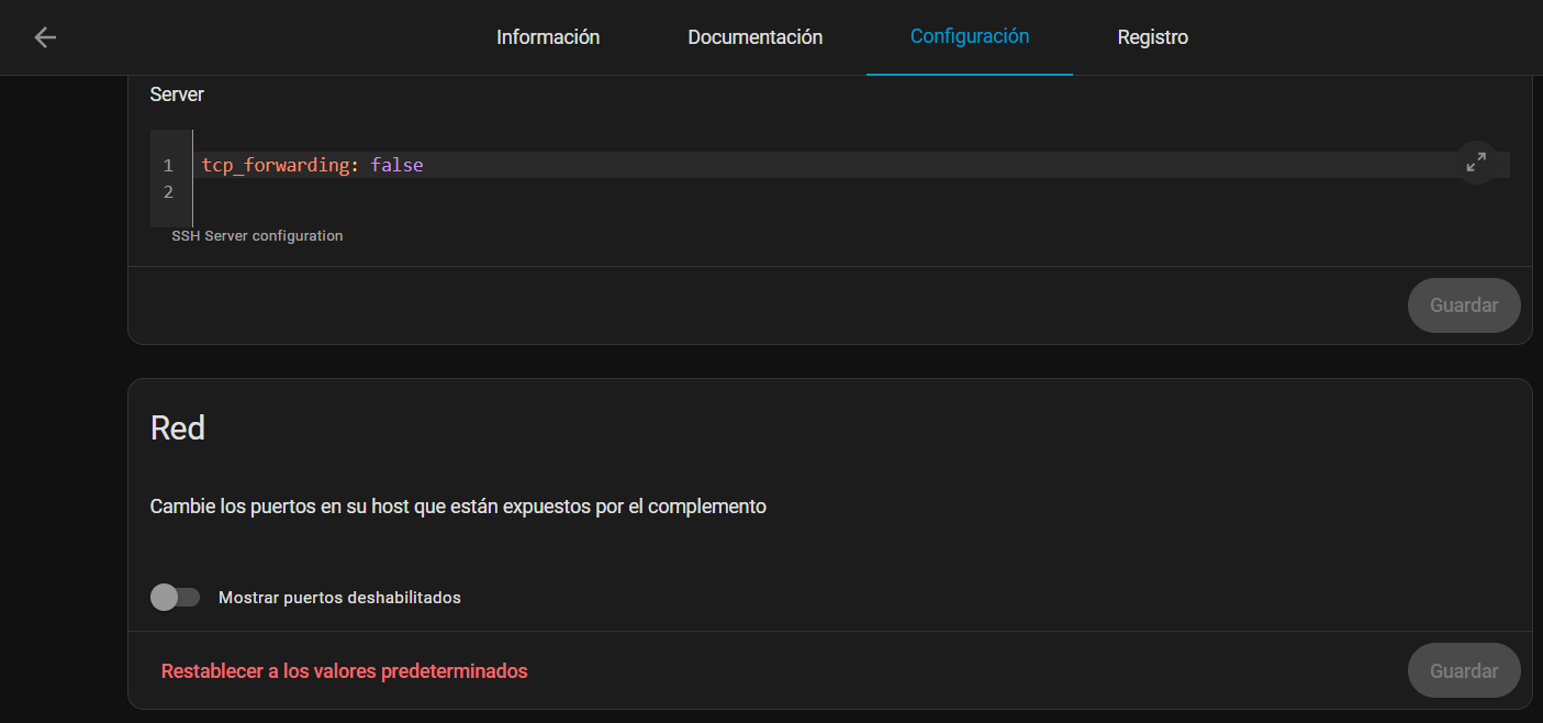 Configurar puerto complemento SSH