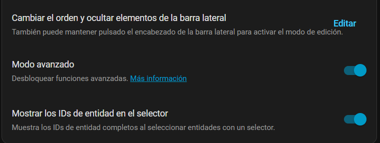Modo avanzado